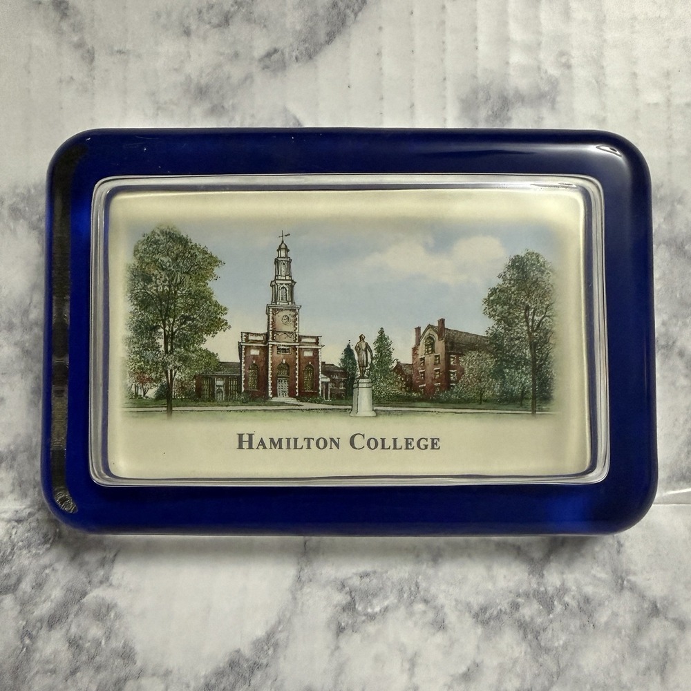 Hamilton College 4" Paperweight Campus View Statue Color Illustration Vtg Style‎